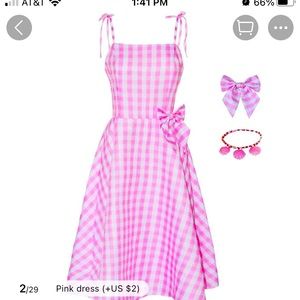 Barbie Plaid Pink Dress